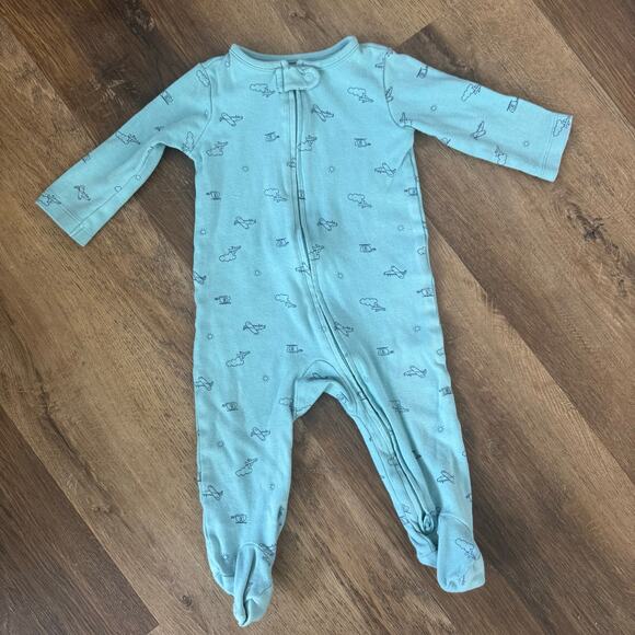 Carter's Long Sleeve Onesie Bundle: Airplanes, Anchor, Dinosaurs - Picture 2 of 7